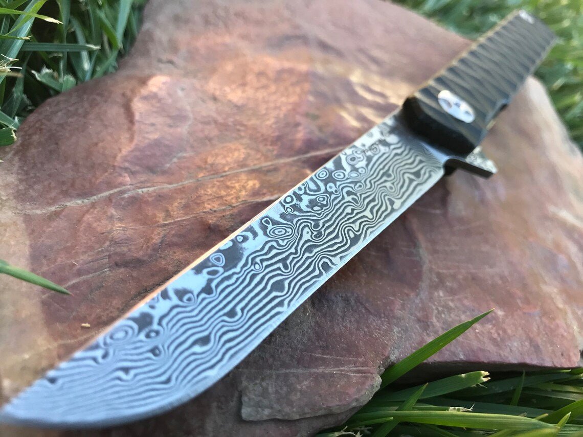 Unique Personalized Damascus Core Blade Customized Knives Gifts for Men by Groovy Guy