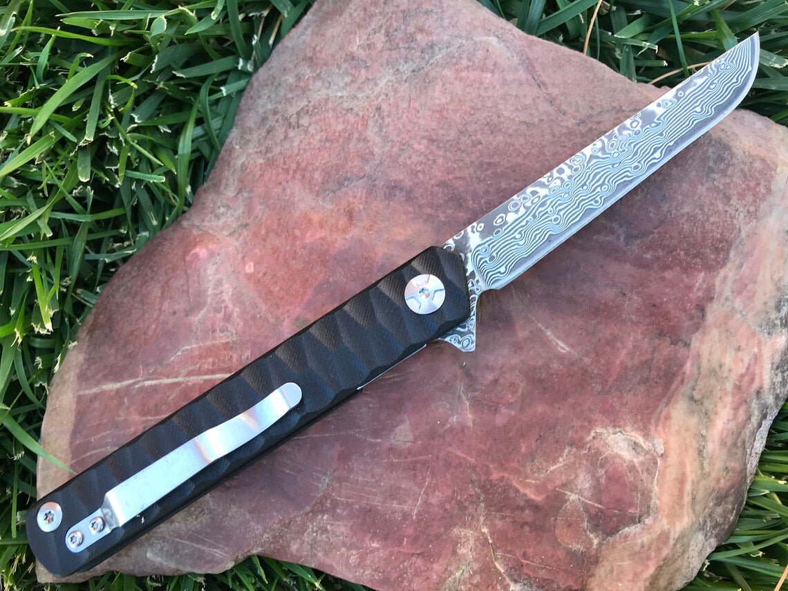 Unique Personalized Damascus Core Blade Customized Knives Gifts for Men by Groovy Guy