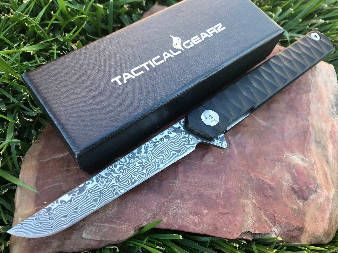 Unique Personalized Damascus Core Blade Customized Knives Gifts for Men by Groovy Guy