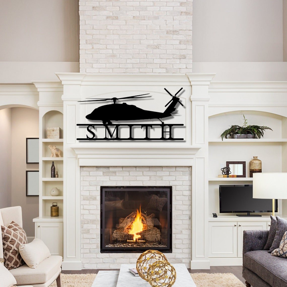 Unique Personalized Military Helicopter Sign Customized Pub Signs Gifts for Men by Groovy Guy