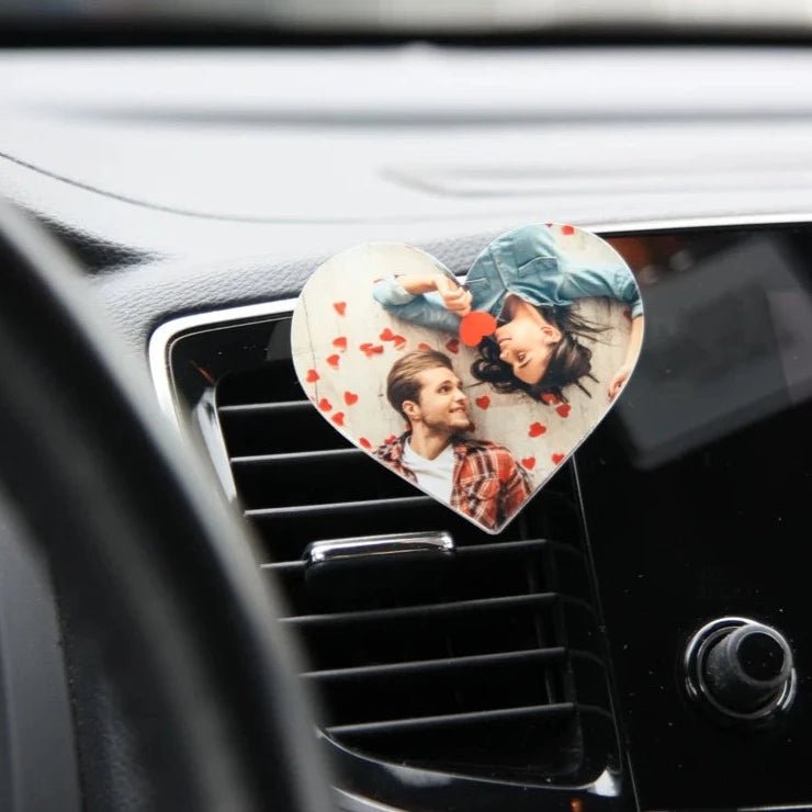 Unique Personalized Photo Car Air Freshener Customized Anniversary Gifts for Men by Groovy Guy
