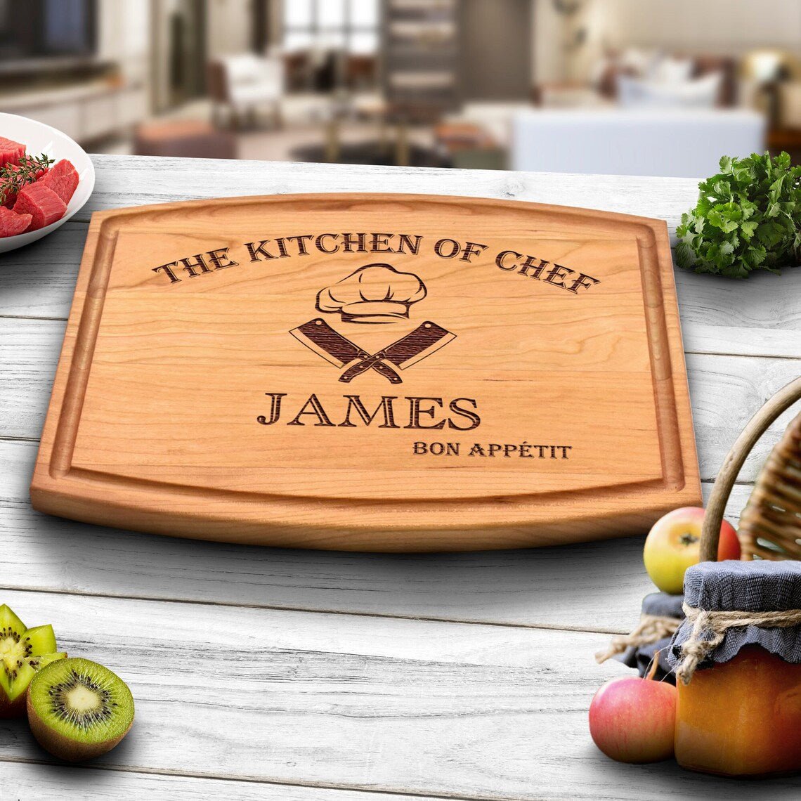 Unique Personalized Master Chef Cutting Board Customized Cutting Board Gifts for Men by Groovy Guy