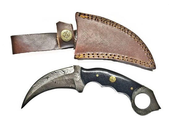 Unique Personalized The Damascus Karambit Customized Damascus Knife Gifts for Men by Groovy Guy