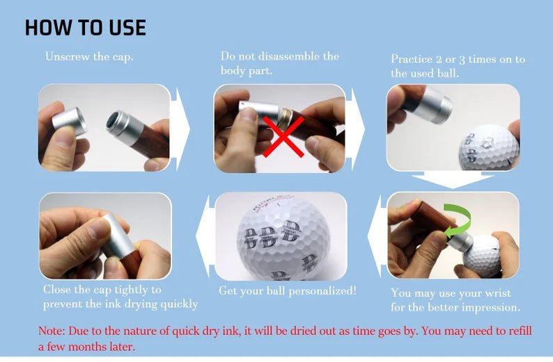 Unique Personalized Custom Golf Ball Stamp Customized Gifts for Men by Groovy Guy