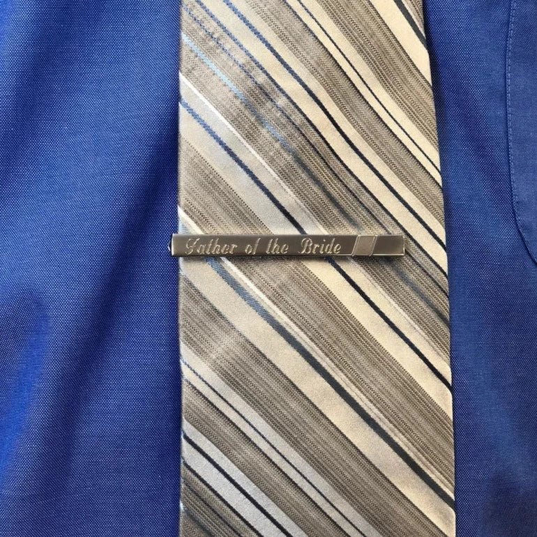 Unique Personalized Classy Clip Customized Tie Bar Gifts for Men by Groovy Guy