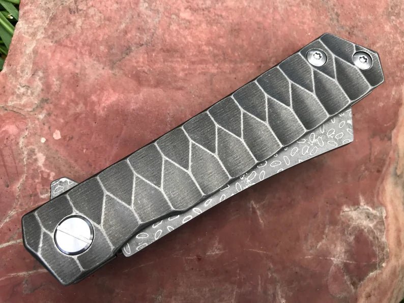 Unique Personalized Damascus Cleaver Knife Customized Knife Gifts for Men by Groovy Guy