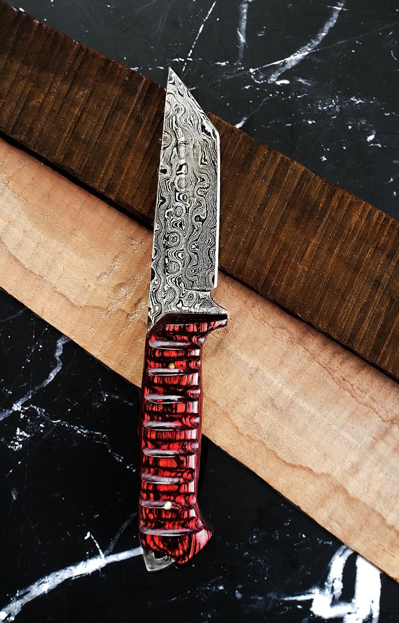 Unique Personalized Titan Diver Customized Damascus Knife Gifts for Men by Groovy Guy