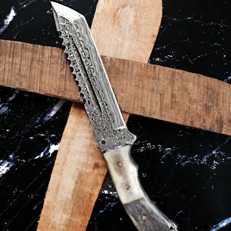 Unique Personalized Damascus Titan Gator Customized Damascus Knife Gifts for Men by Groovy Guy