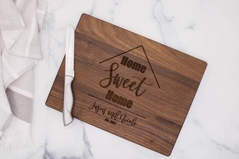 Unique Personalized Home Sweet Home Board Customized Cutting Board Gifts for Men by Groovy Guy