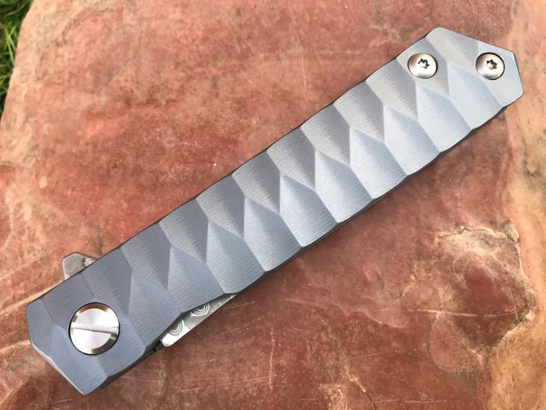 Unique Personalized Blue Steel Damascus Blade Customized Knives Gifts for Men by Groovy Guy