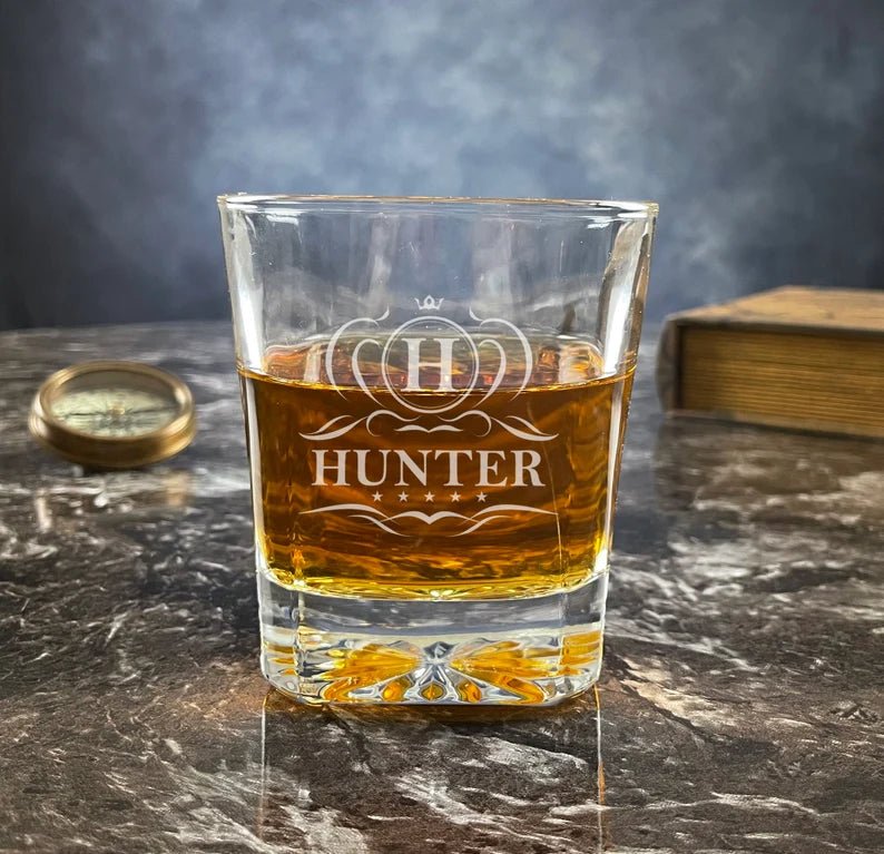 Unique Personalized Personalized Bourbon Glass Customized Whiskey Gifts for Men by Groovy Guy