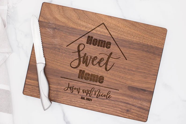 Unique Personalized Home Sweet Home Board Customized Cutting Board Gifts for Men by Groovy Guy