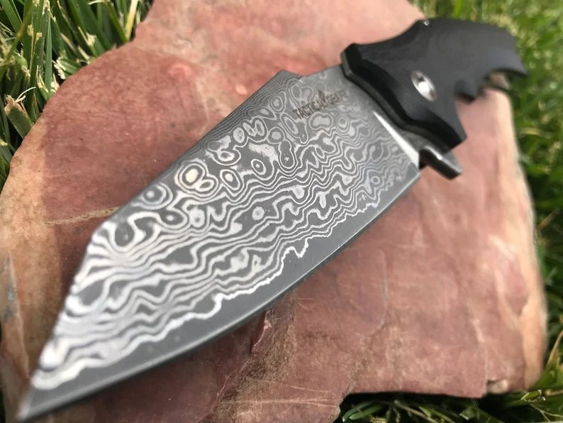 Unique Personalized Damascus Defender Customized Knives Gifts for Men by Groovy Guy
