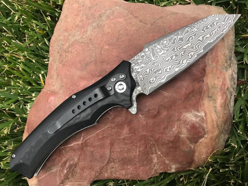 Unique Personalized Damascus Defender Customized Knives Gifts for Men by Groovy Guy