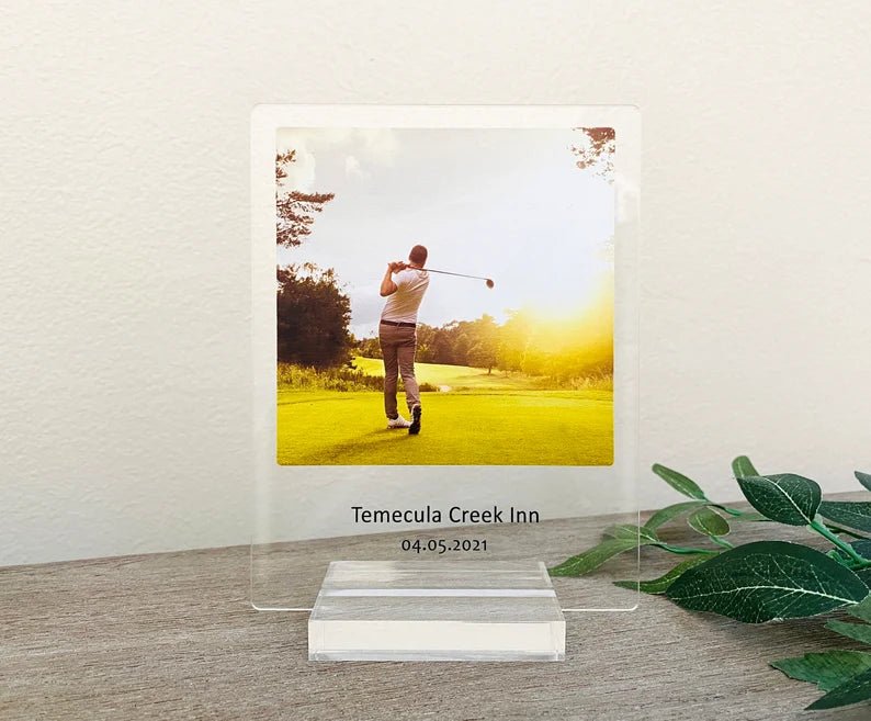 Unique Personalized Best Dad By Par Plaque Customized Golf Gifts for Men by Groovy Guy