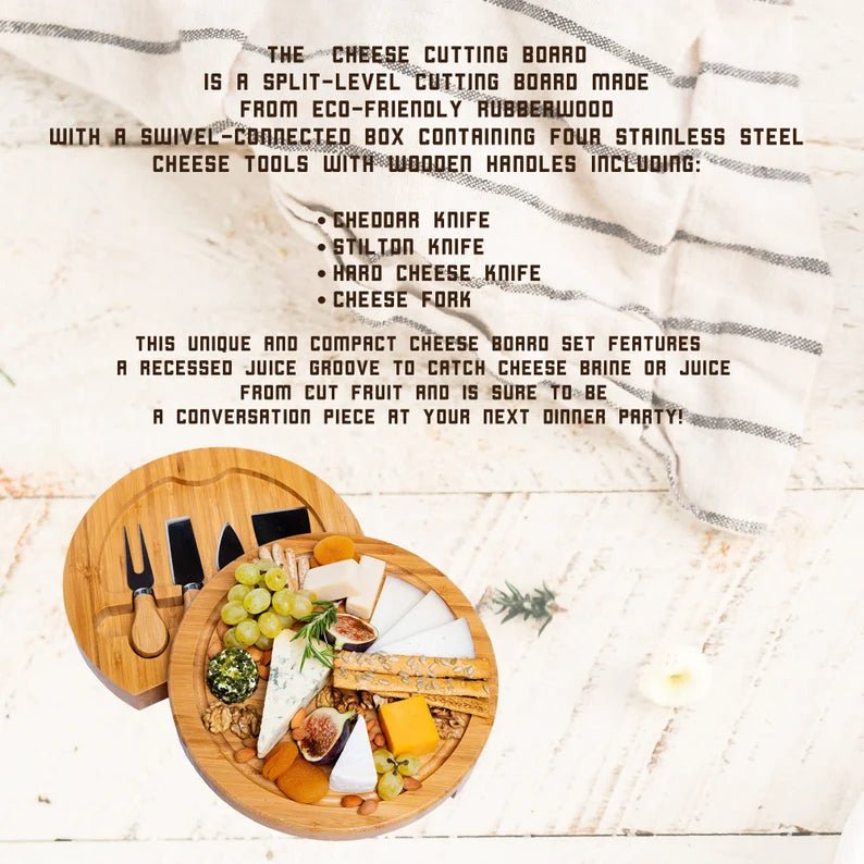 Unique Personalized Custom Wood Cheese Server Set Customized Cutting Board Gifts for Men by Groovy Guy