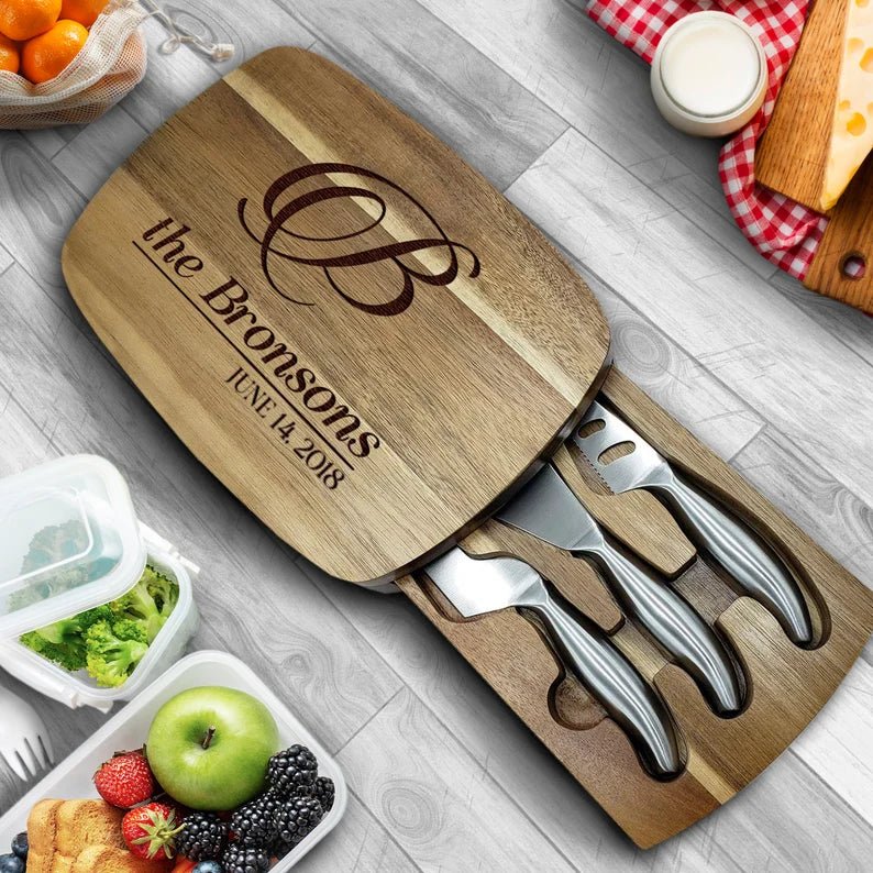Unique Personalized Personalized Trapdoor Charcuterie Board Customized Cutting Board Gifts for Men by Groovy Guy