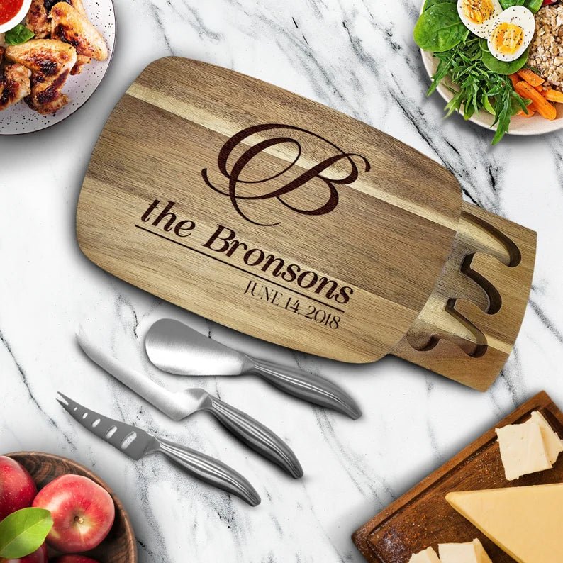 Unique Personalized Personalized Trapdoor Charcuterie Board Customized Cutting Board Gifts for Men by Groovy Guy