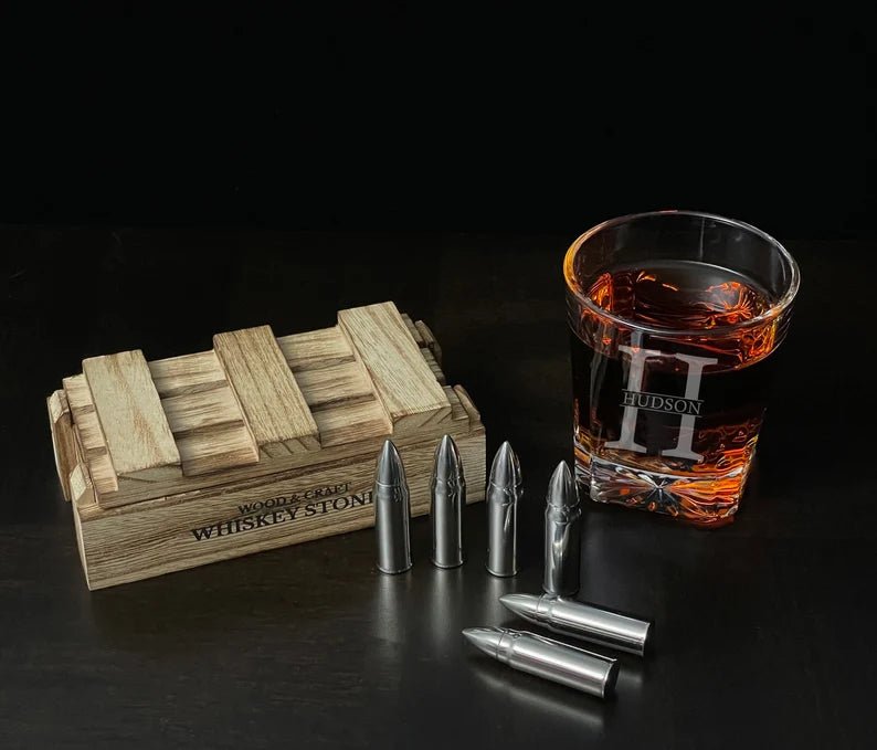 Unique Personalized High Caliber Whiskey Glass Customized Whiskey Gifts for Men by Groovy Guy