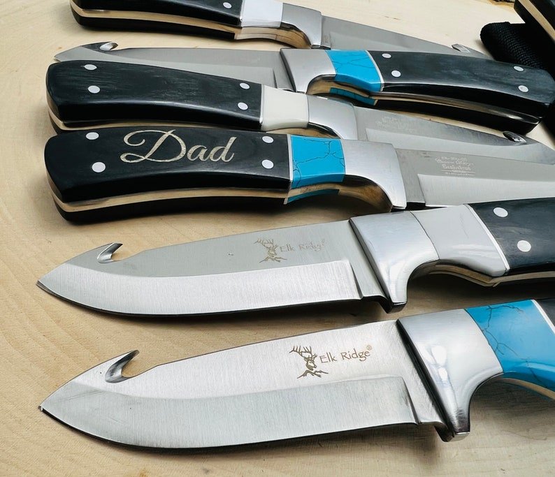 Unique Personalized Holstered Hand Blade Customized Knife Gifts for Men by Groovy Guy