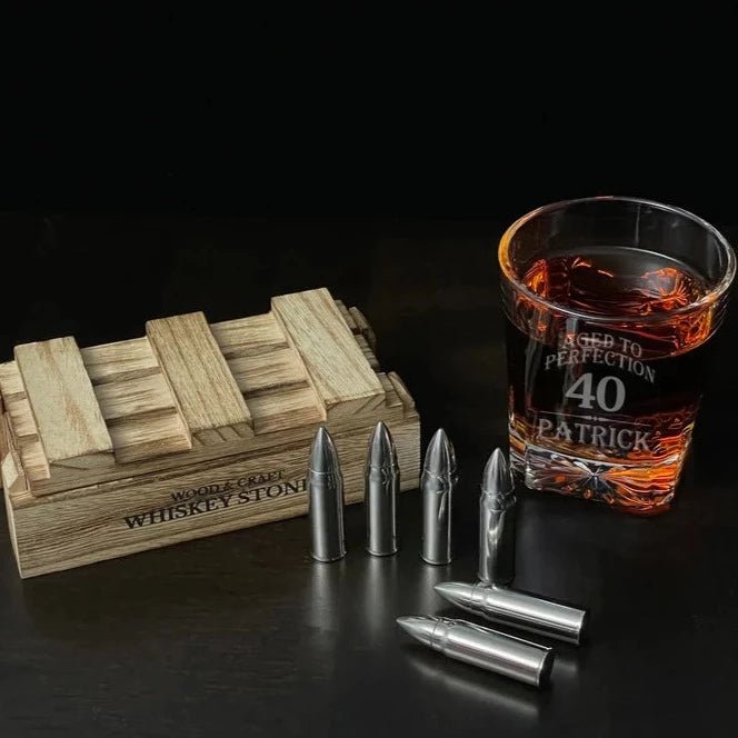 Unique Personalized High Caliber Whiskey Glass Customized Whiskey Gifts for Men by Groovy Guy