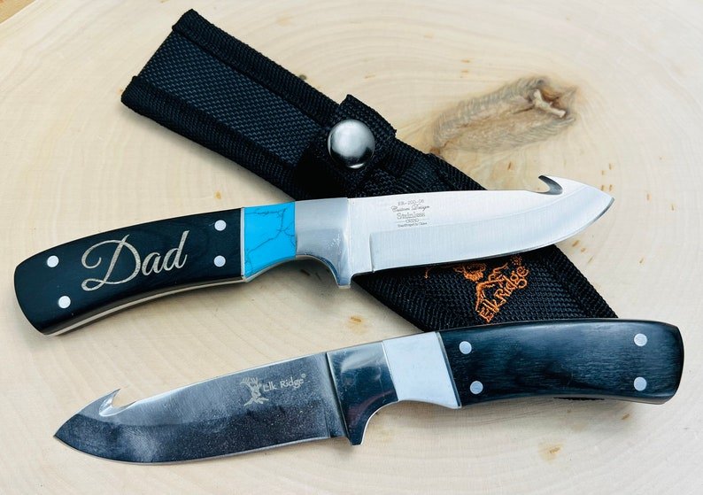 Unique Personalized Holstered Hand Blade Customized Knife Gifts for Men by Groovy Guy