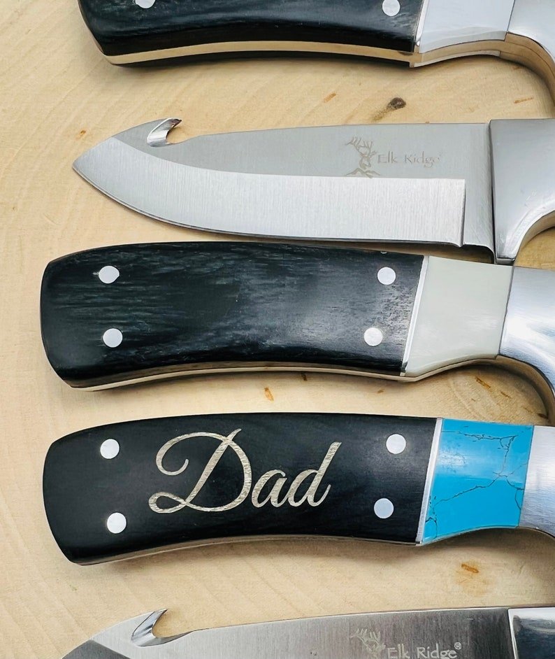 Unique Personalized Holstered Hand Blade Customized Knife Gifts for Men by Groovy Guy
