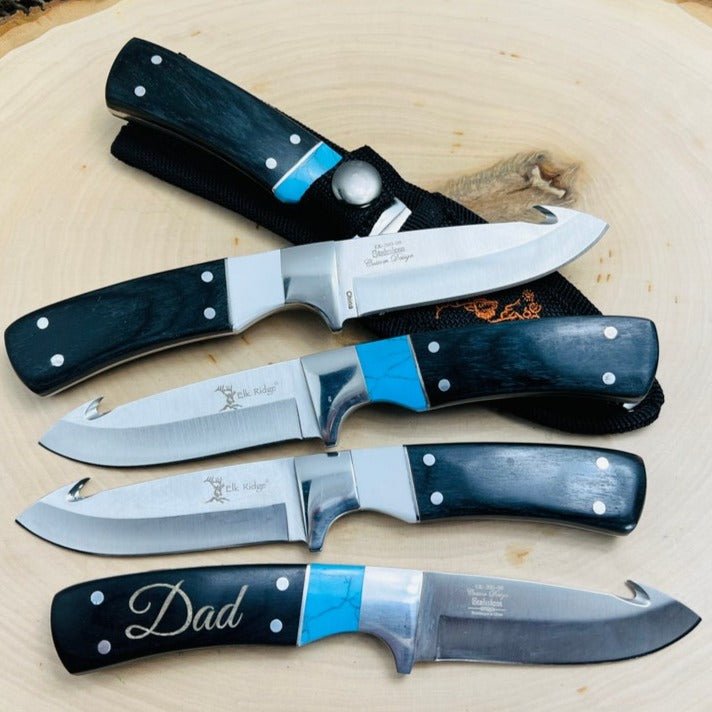 Unique Personalized Holstered Hand Blade Customized Knife Gifts for Men by Groovy Guy