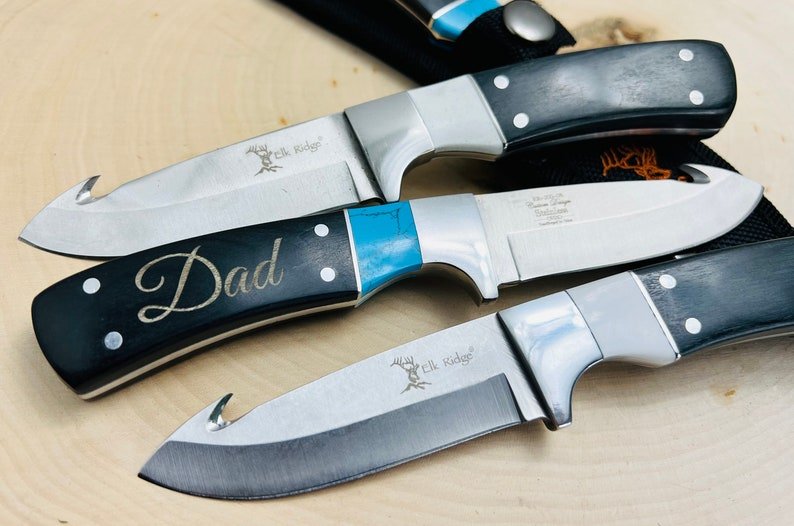 Unique Personalized Holstered Hand Blade Customized Knife Gifts for Men by Groovy Guy