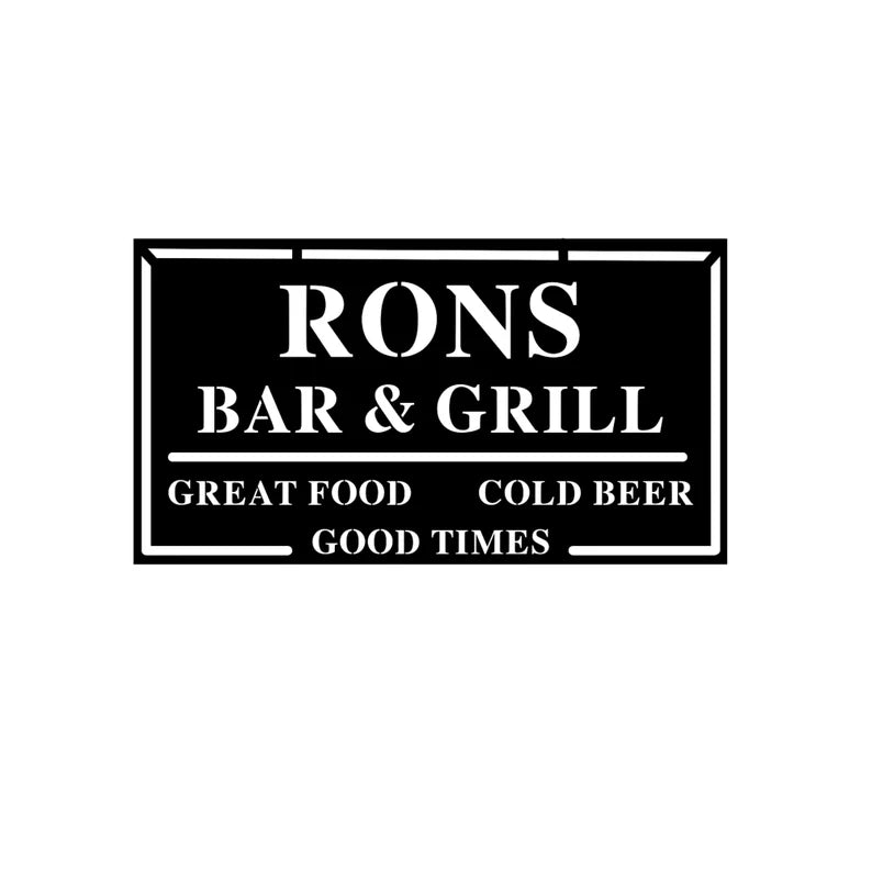 Unique Personalized Custom Bar & Grill Sign Customized Pub Signs Gifts for Men by Groovy Guy