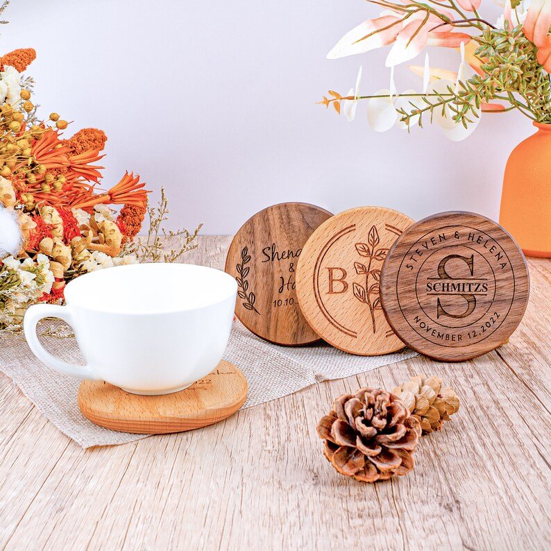 Unique Personalized Baller Coasters Customized Bar Gifts for Men by Groovy Guy