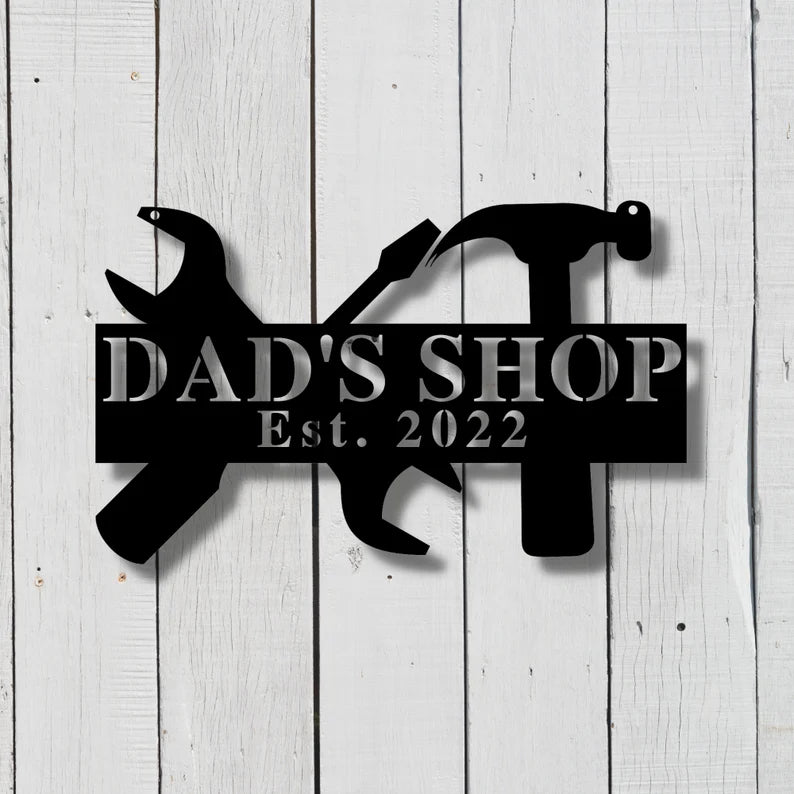 Unique Personalized Custom Workshop Sign Customized Bar Gifts for Men by Groovy Guy