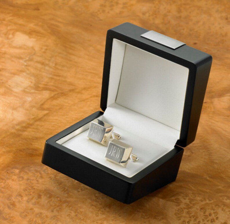 Unique Personalized Silver Plated Custom Cufflinks Customized Cuff Links Gifts for Men by Groovy Guy