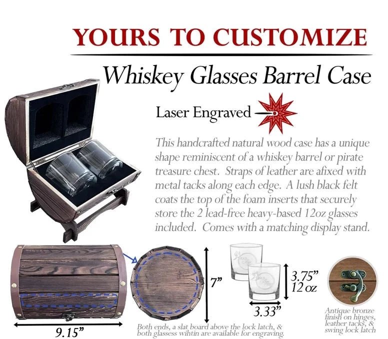 Unique Personalized Personalized Whiskey Glass Box Set Customized Whiskey Glass Set Gifts for Men by Groovy Guy