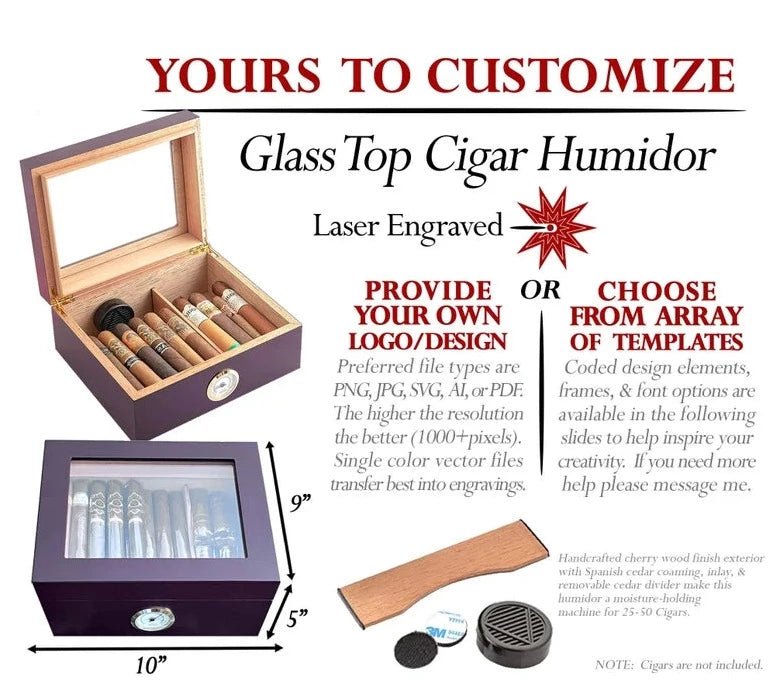 Unique Personalized Custom Personalized Humidor Customized humidor Gifts for Men by Groovy Guy