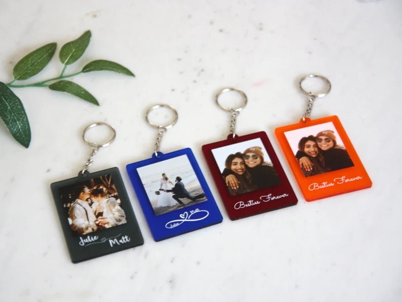 Unique Personalized Couples Photo Keychain Customized Anniversary Gifts for Men by Groovy Guy