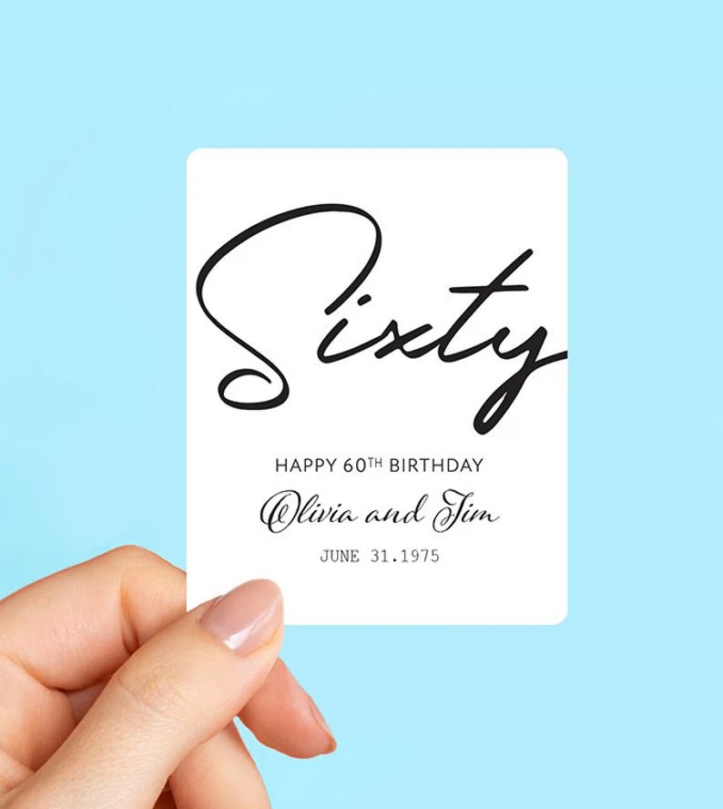 Unique Personalized Custom Birthday Bottle Label Customized Labels Gifts for Men by Groovy Guy