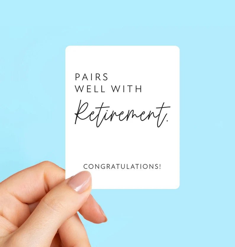 Unique Personalized Pairs Well With Retirement Bottle Label Customized Labels Gifts for Men by Groovy Guy