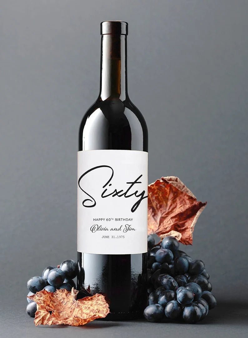 Unique Personalized Custom Birthday Bottle Label Customized Labels Gifts for Men by Groovy Guy