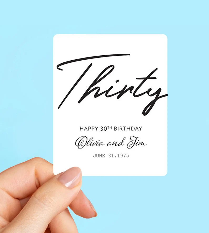 Unique Personalized Custom Birthday Bottle Label Customized Labels Gifts for Men by Groovy Guy