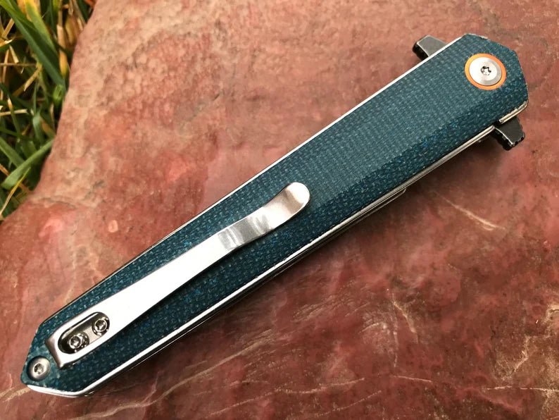 Onyx D2 Steel Folding Knife – Durable Micarta Handle with Deep Pocket Clip for Secure Carry