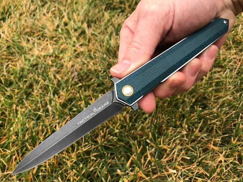 Onyx D2 Steel Folding Knife – Durable Micarta Handle with Deep Pocket Clip for Secure Carry