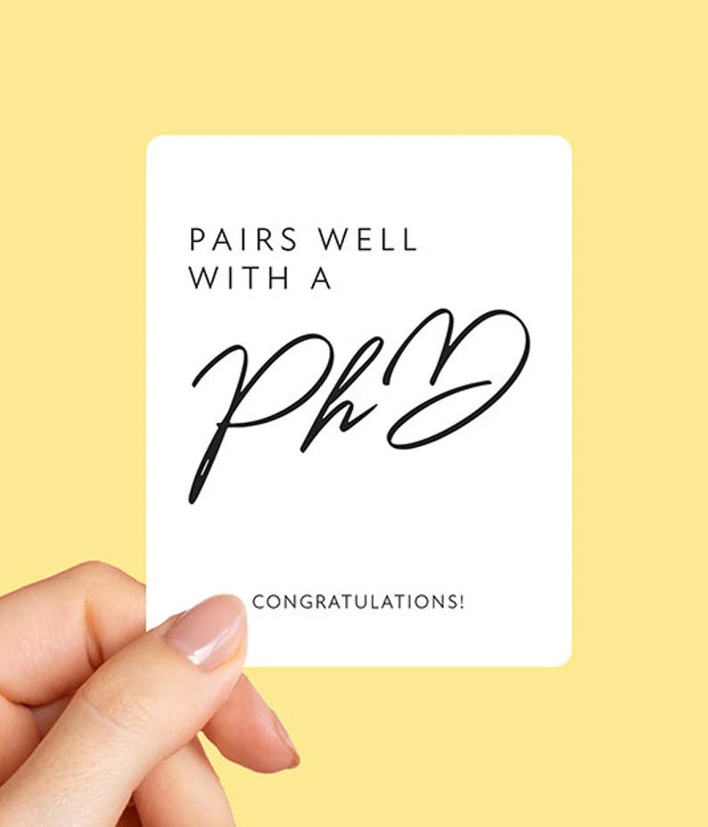 Unique Personalized Personalized PhD Wine Label Customized Labels Gifts for Men by Groovy Guy