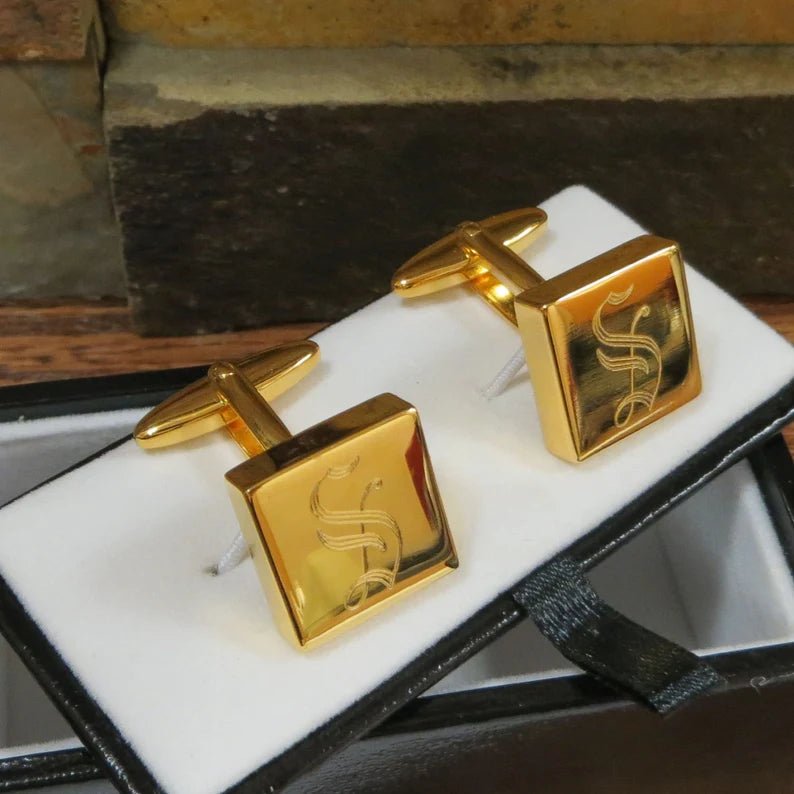 Unique Personalized High Polished Brass Personalized Cufflinks Customized Cuff Links Gifts for Men by Groovy Guy