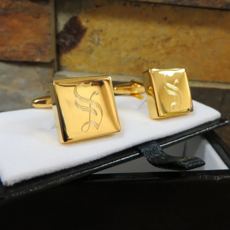 Unique Personalized High Polished Brass Personalized Cufflinks Customized Cuff Links Gifts for Men by Groovy Guy
