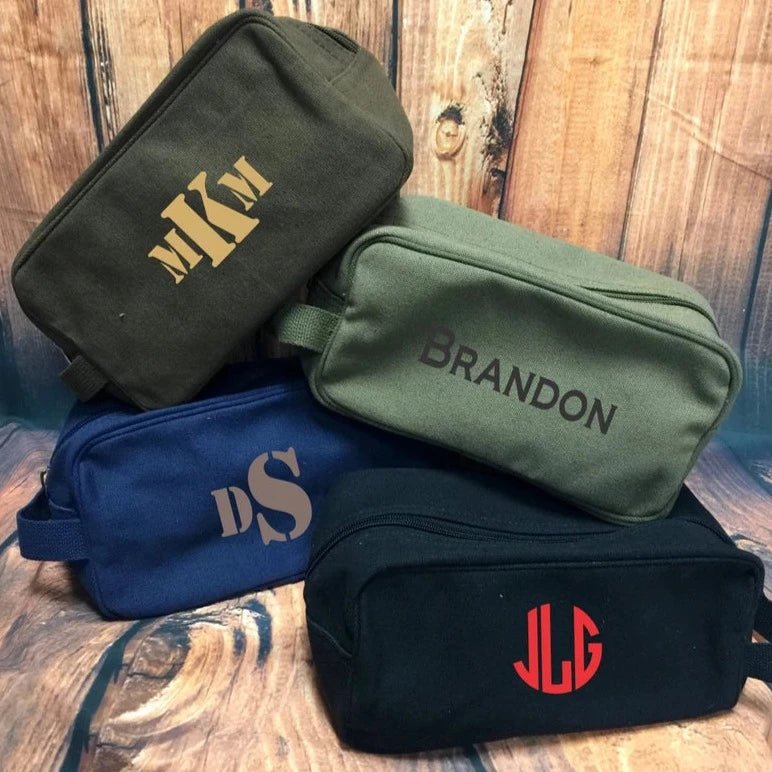 Unique Personalized Monogrammed Dopp Kit Customized Dopp Kit Gifts for Men by Groovy Guy