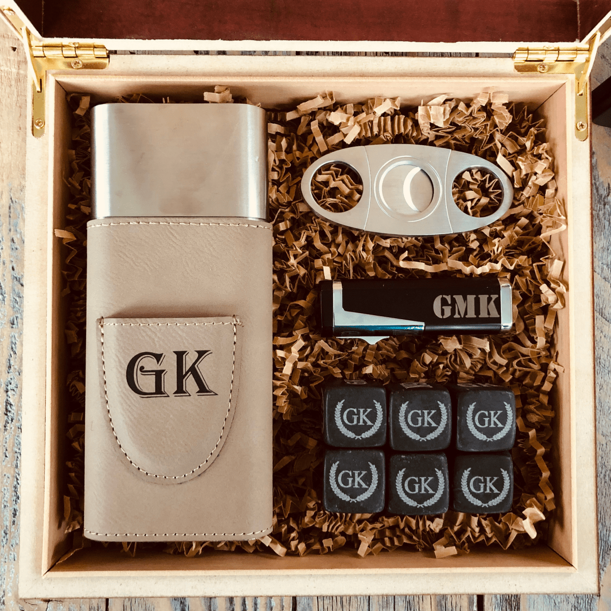Unique Personalized Chill & Stogie Set Customized Cigar Gifts for Men by Groovy Guy