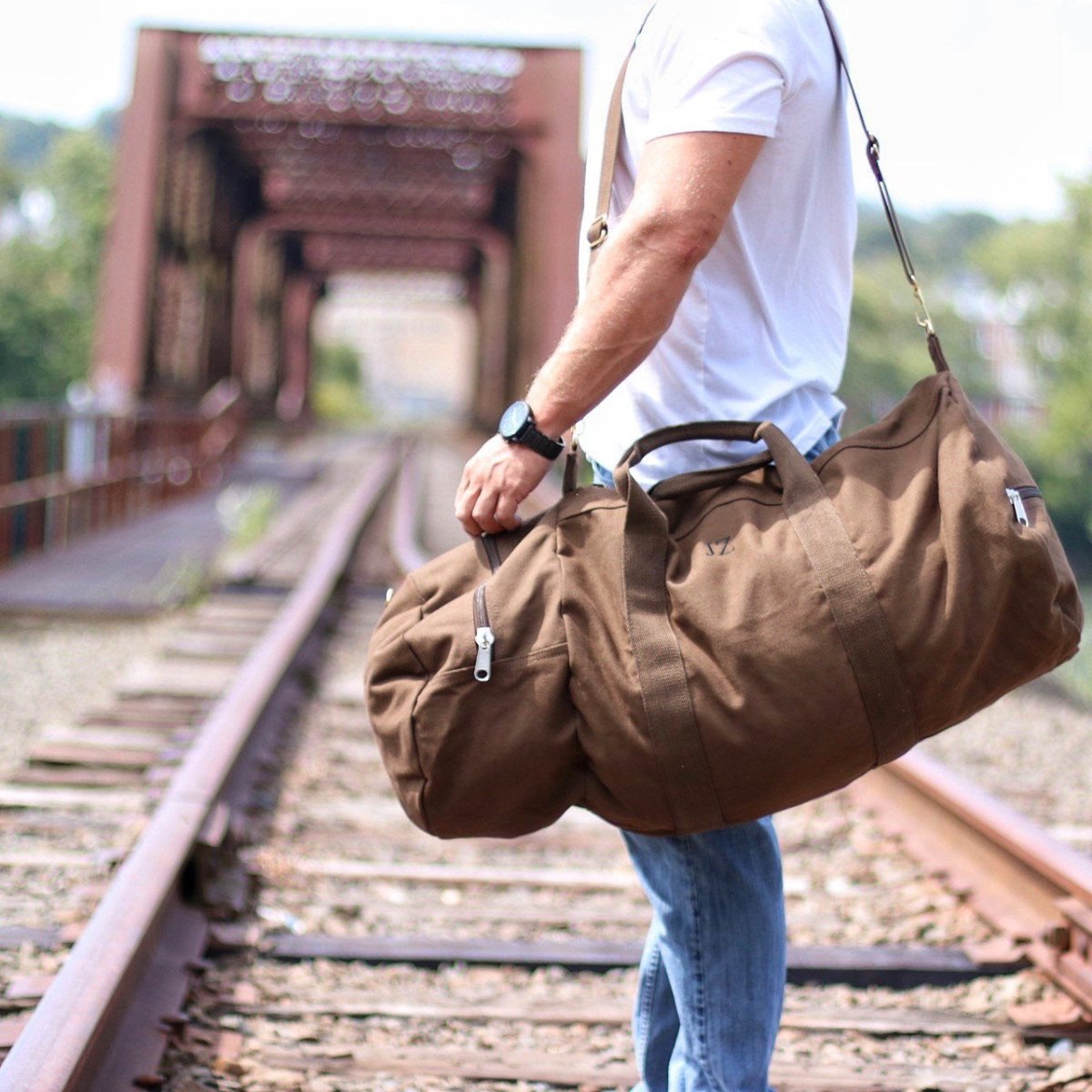 Unique Personalized Combat Personalized Duffle Bag Customized Groomsman Gifts Gifts for Men by Groovy Guy