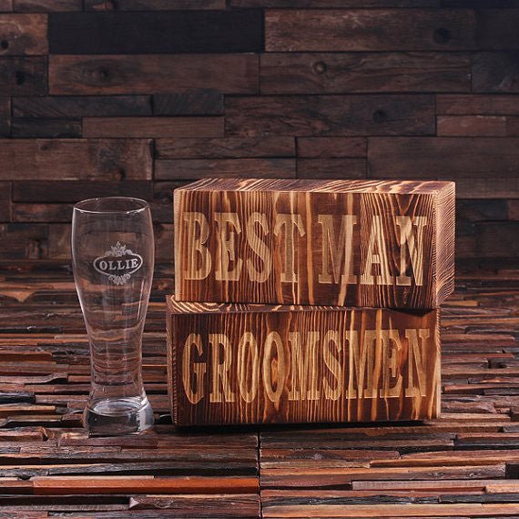 Engraved Pilsner Beer Glass