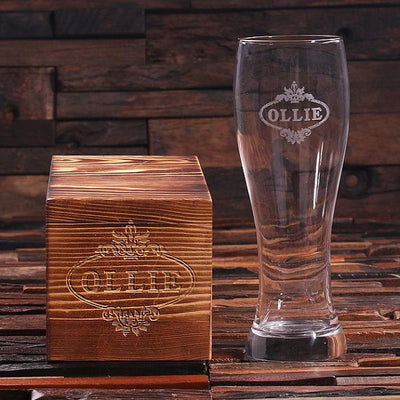 Engraved Pilsner Beer Glass